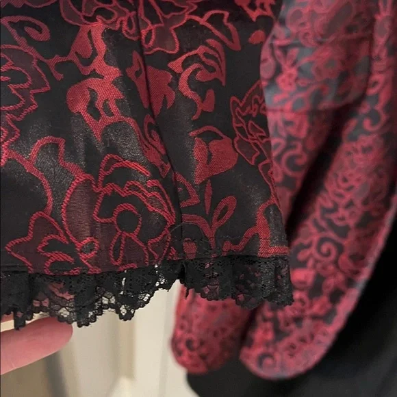 NEW H&R Red Floral Gothic Steampunk Corset Jacket & Matching Swingdress Size 14 - Picture 7 of 16